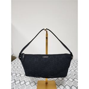 Gucci GG Canvas Boat Bag with Web Shoulder Strap